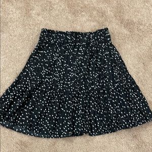 black/white polka dot pattern skirt